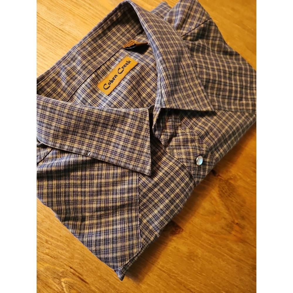 Cobra Creek Men's Western Shirt Pearl Snap Size 2XL Gray E1